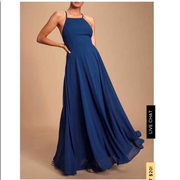 Lulu’s Blue Mythical Kind of Love Maxi Dress Size XS NWT - Picture 1 of 10